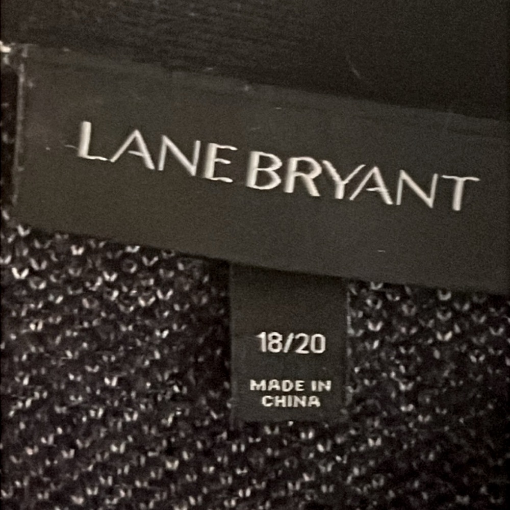 LANE BRYANT LONG COTTON BLEND BLUE/BLACK PLAID OPEN FRONT CARDIGAN SWEATER 18/20 - Picture 6 of 7